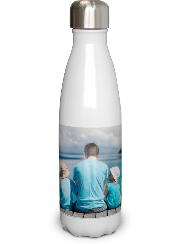 17 oz Slim White Water Bottle