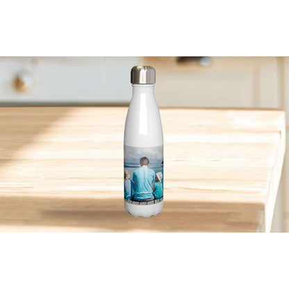 17 oz Slim White Water Bottle